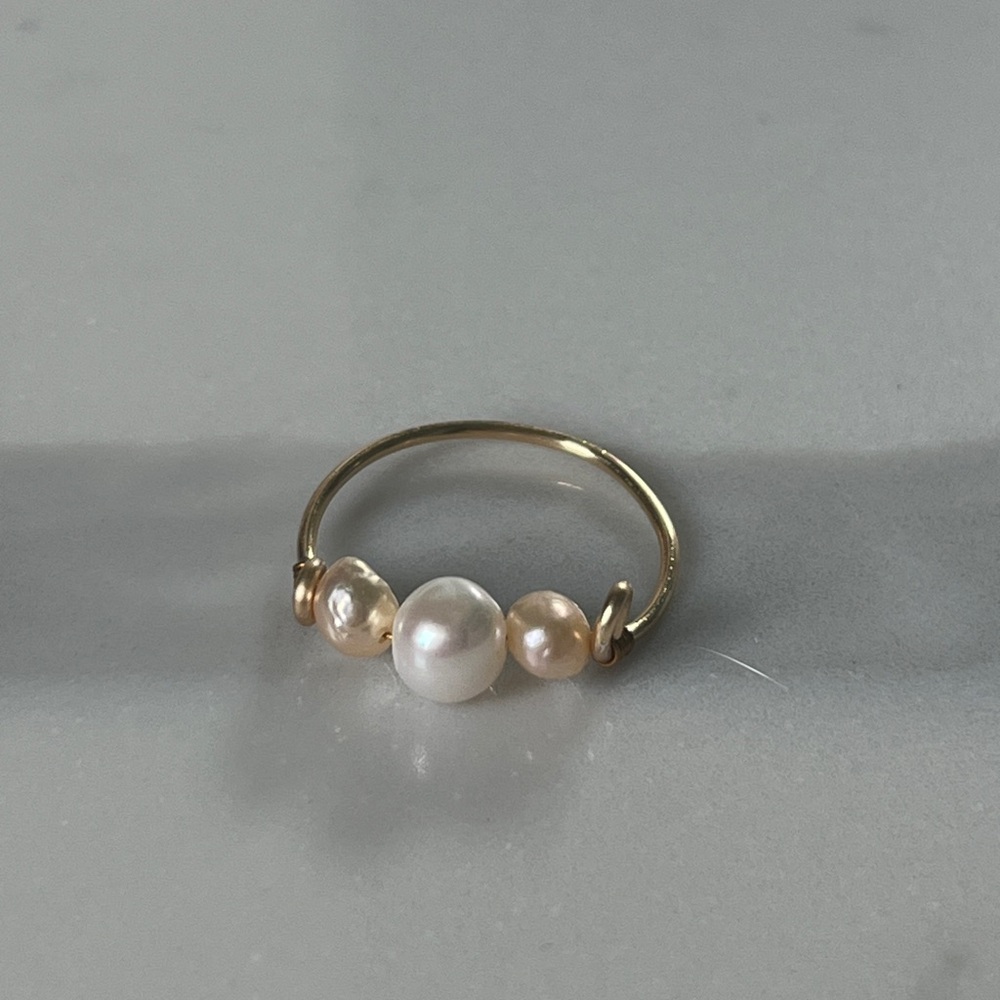 Custom Gold Handmade ring gemstone and pearls - Natural Ruby, Emerald, Sapphire - Picture 4 of 9